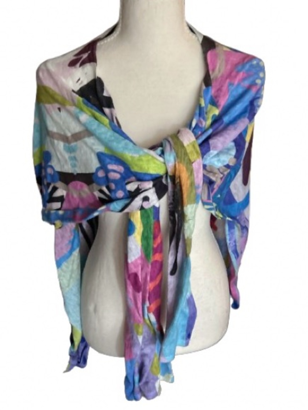 Multicolor Scarf Shawl Wrap ET LOIS Sweater Abstract Like